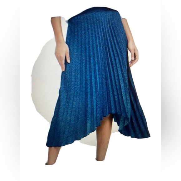 Banana Republic Dresses & Skirts - Banana Republic women's Pleated High-Low Skirt Blue w/Black NWOT - Size 2